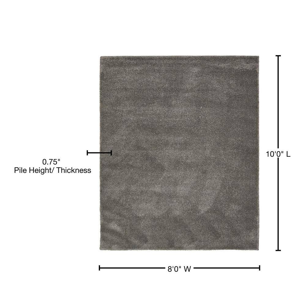 Gray High Pile Shag 8' x 10' Area Rug