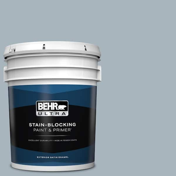 BEHR ULTRA 5 gal. #MQ5-23 Intercoastal Gray Satin Enamel Exterior Paint & Primer