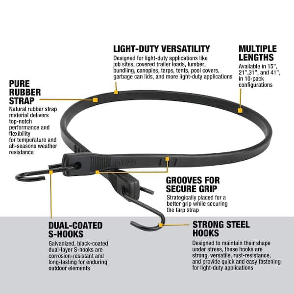 DEWALT 41 in. Tarp Straps 10PK DXBC3001041 - The Home Depot