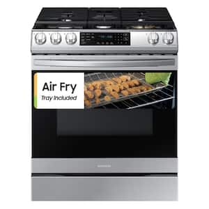 30 in. 6 cu. ft. 5-Burner Slide-In Gas Range with Air Fry and Fan Convection in Stainless Steel