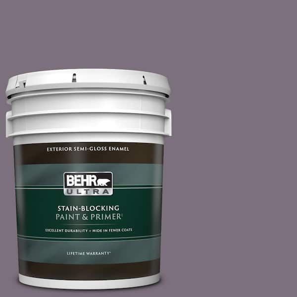 BEHR ULTRA 5 gal. #PPU17-17 Plum Shadow Semi-Gloss Enamel Exterior Paint & Primer