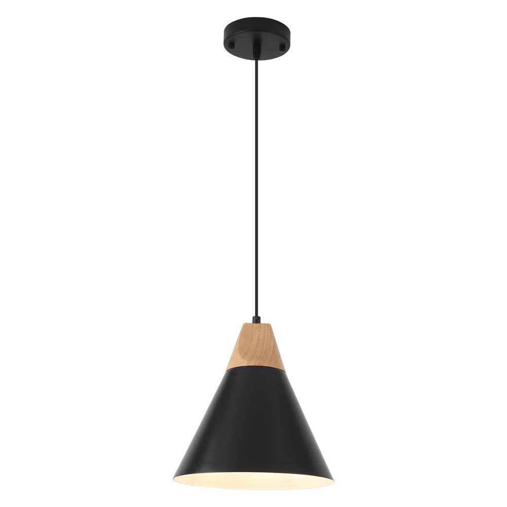 1-Light Black Cone Pendant Light with Metal Shade, No Bulbs Included price history on PriceWatchPro