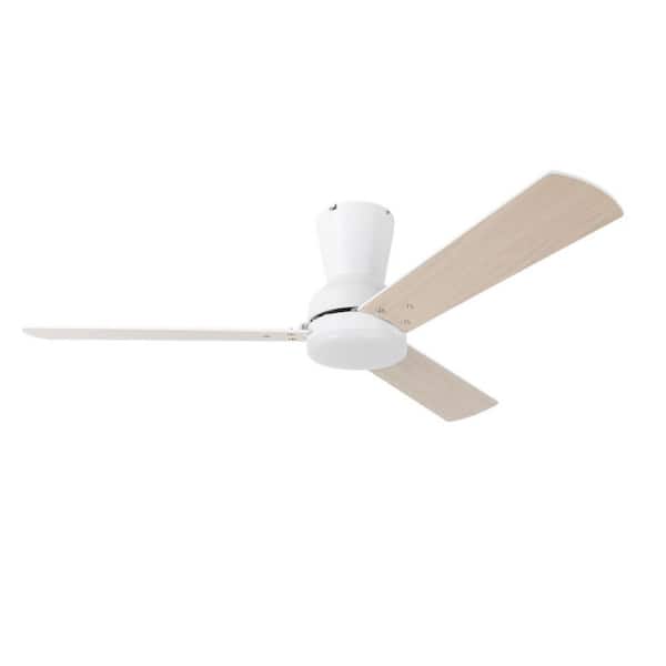 Rayburn 44 in. Indoor Matte White Ceiling Fan with White Color Changing Integrated LED Remote Included