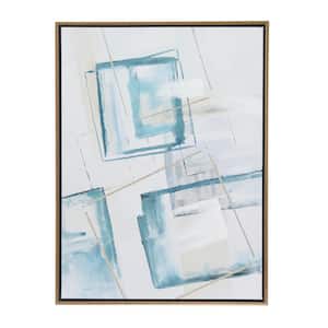 1- Panel Geometric Framed Wall Art with Gold Frame 39 in. x 30 in.