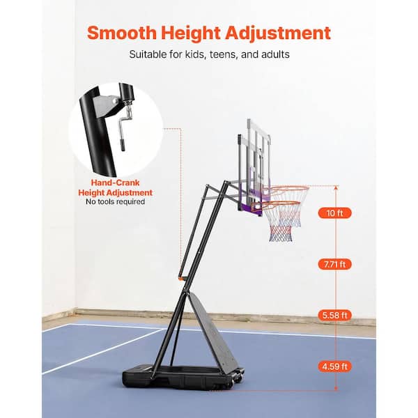 SKYSHALO Portable Basketball Stand, 10 ft. Height Adjustment
