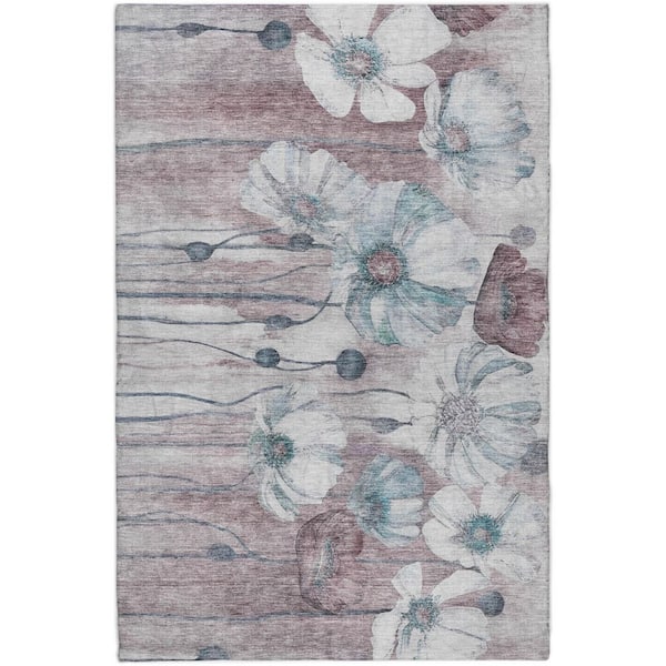Dream Shag Premium Machine Washable Abstract ADS712 Teal 5 ft. x 7 ft. 6 in. Area Rug