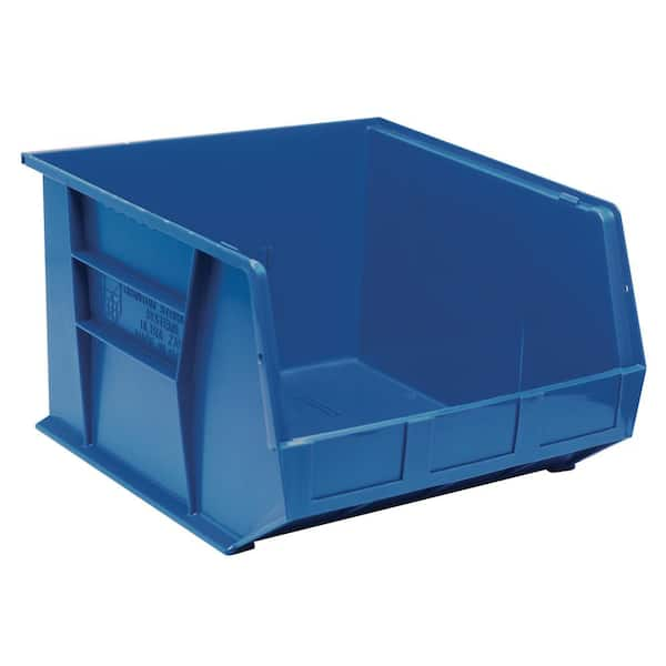 QUANTUM STORAGE SYSTEMS Ultra Series Stack and Hang 11 Gal. Storage Bin in Blue (3-CT)