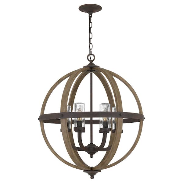 Fusion 6-Light Rustic Black Pendant