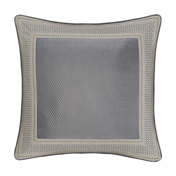 Unbranded Excel French Blue Border Polyester Euro Sham 26 in. L x 26 in. W