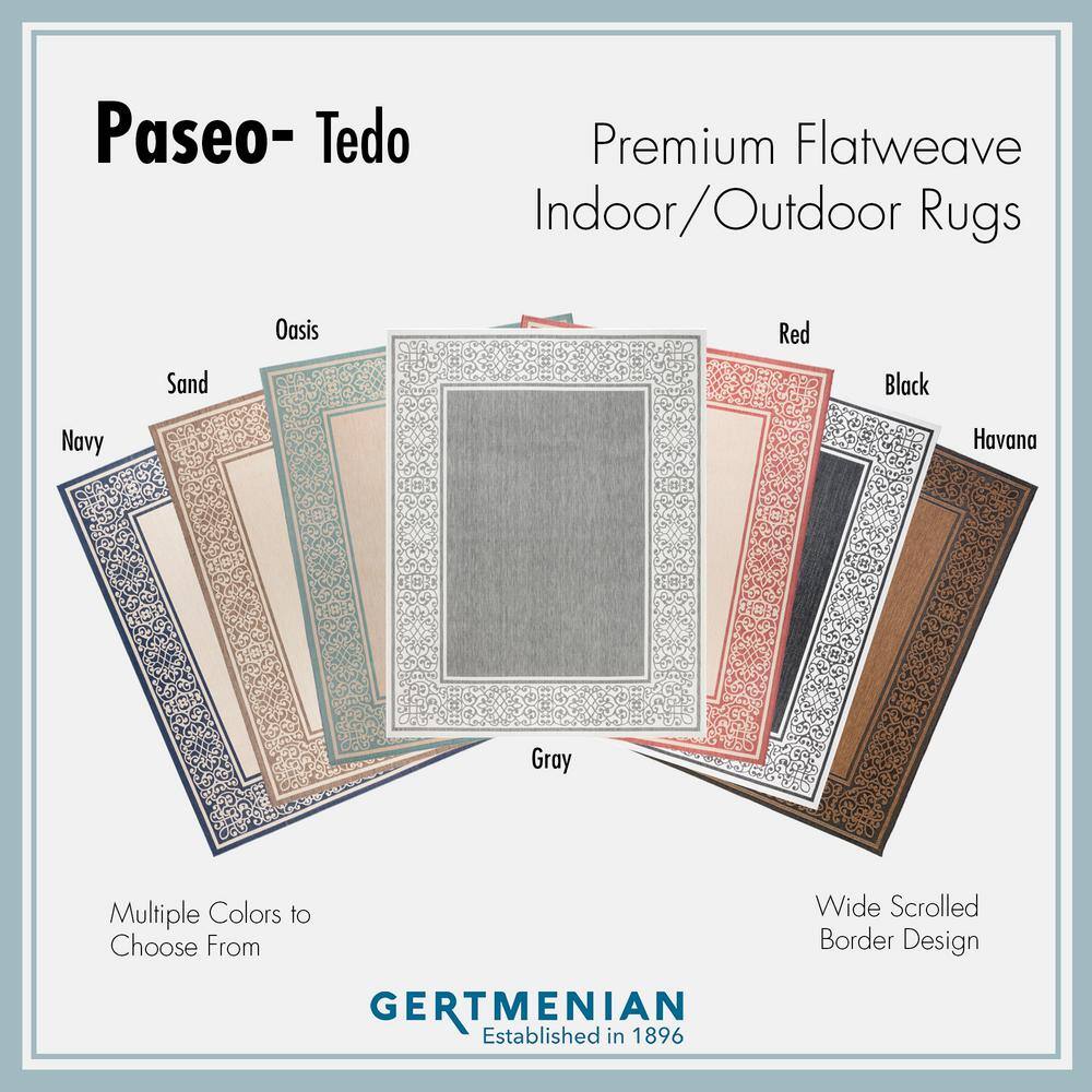 Sand and Red Flat Woven Rectangular 5' x 7' Synthetic Area Rug