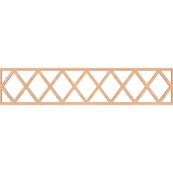 Ekena Millwork Wolford Fretwork 0.25 in. D x 46.75 in. W x 10 in. L Hickory Wood Panel Moulding