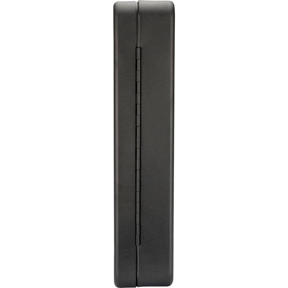 Matte Black Steel Wall-Mount Key Cabinet with Lock, 48 Hooks