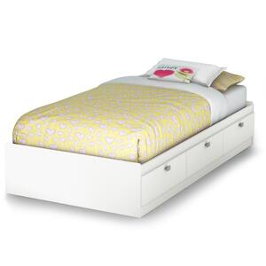 Spark 3-Drawer Twin-Size Storage Bed in Pure White