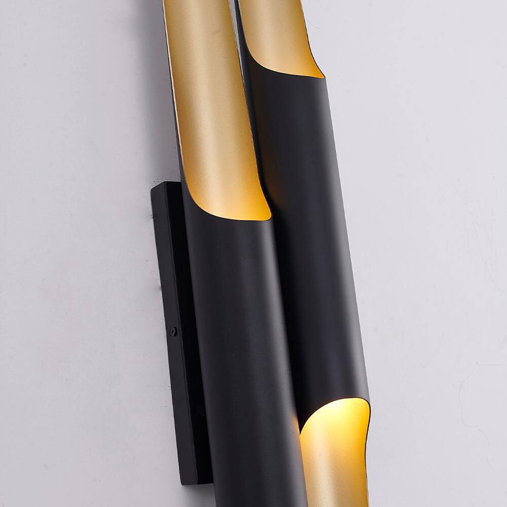 Matte Black and Gold Iron Dimmable Wall Sconce