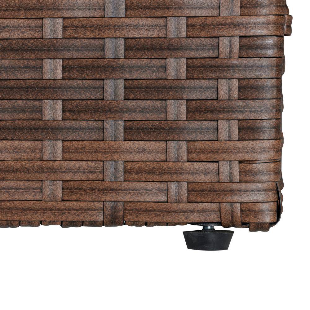 Nino 47.24" Brown Faux Wicker Lockable Deck Box