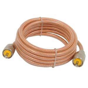 CB Antenna Mini-8 Coax Cable with PL-259 Connectors in Clear, 9 ft.