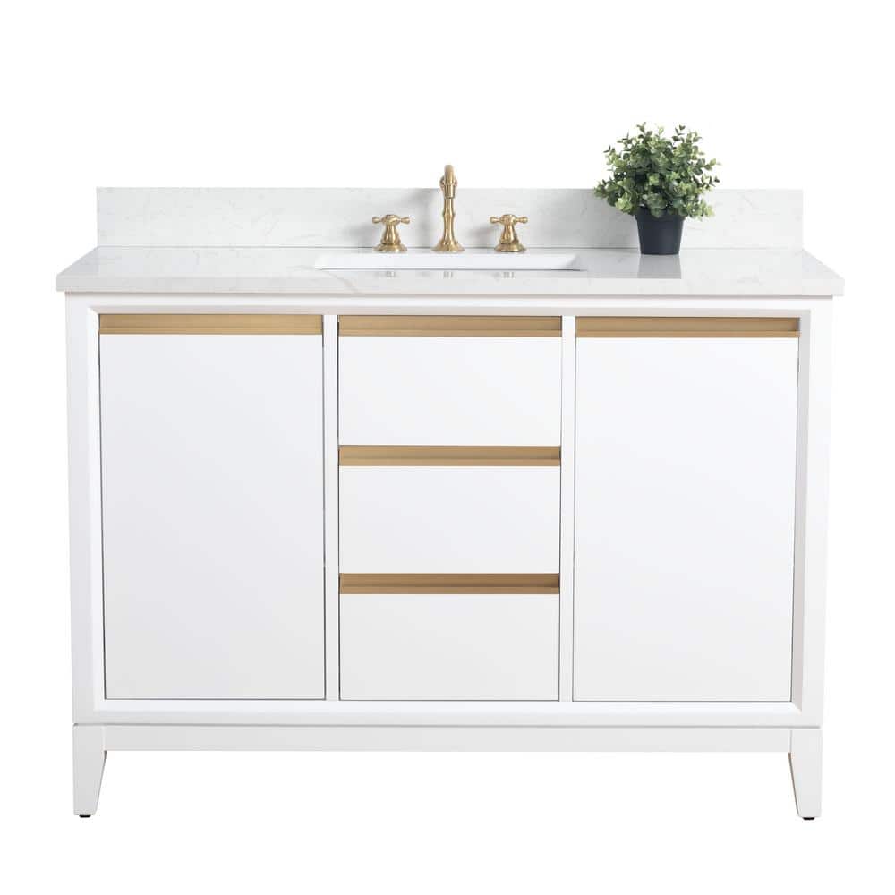Vanity Art 48 in. W x 22 in. D x 34 in. H Single Sink Bathroom Vanity