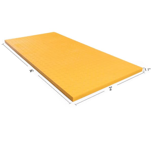 2 ft. x 4 ft. Seal-Top Composite Fiberglass Grating Deck Tile in Yellow for Drain Cover, Garage, Patio Deck, Walkway