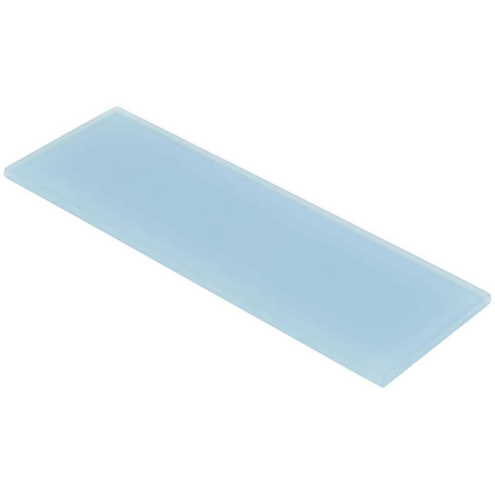 Turquoise Frosted Glass 4'' x 12'' Subway Wall Tile