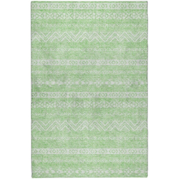 Dream Shag Premium Machine Washable Abstract ADS803 Lime 10 ft. x 14 ft. Area Rug