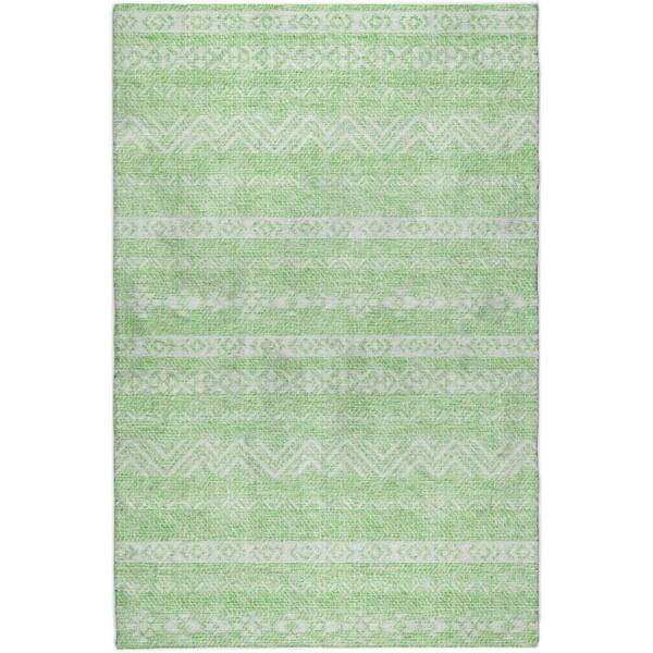 Dream Shag Premium Machine Washable Abstract ADS803 Lime 5 ft. x 7 ft. 6 in. Area Rug