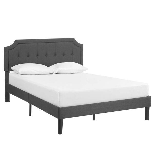 VECELO Queen Size Bed Frame With Headboard Upholstered Platform Bed ...