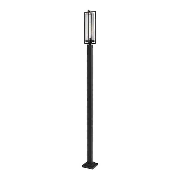 Filament Design Aura 1-Light Black Aluminum Hardwired Outdoor Marine Grade Post Light Set with no bulbs included