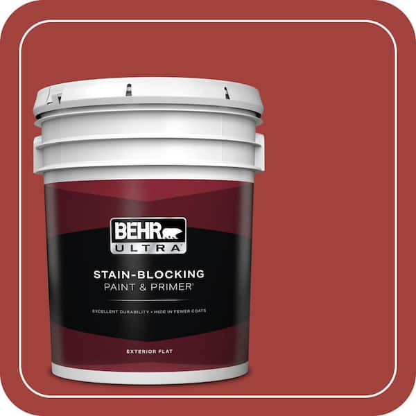 BEHR ULTRA 5 gal. Home Decorators Collection #HDC-SM16-12 Tomato Slices Flat Exterior Paint & Primer