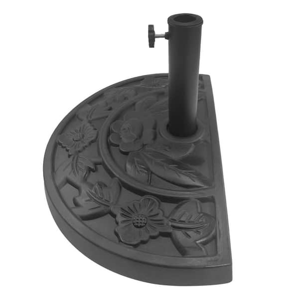 33 lb. Half Round Heavy Duty Patio Market Umbrella Base Stand Weight for Outdoor, Black