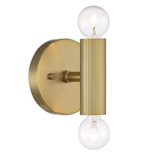 Windrush 2-Light Brushed Gold Wall Sconce