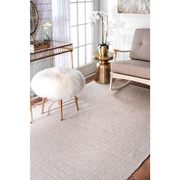 Lorretta Geometric Taupe 6 ft. x 9 ft. Area Rug