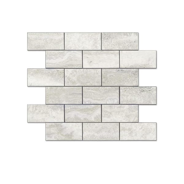 Beige Stone Texture with Grey Grout 3D Wallpaper Panel Pack of 10