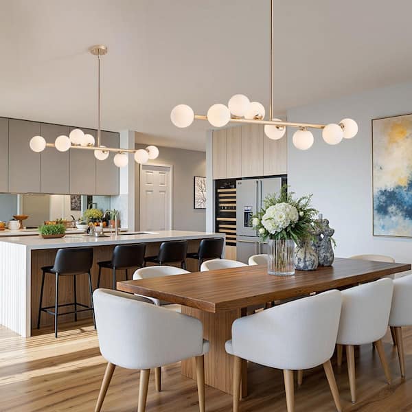 28 in. 6-Light Brass Traditional Chandelier with Glass Globe Shades