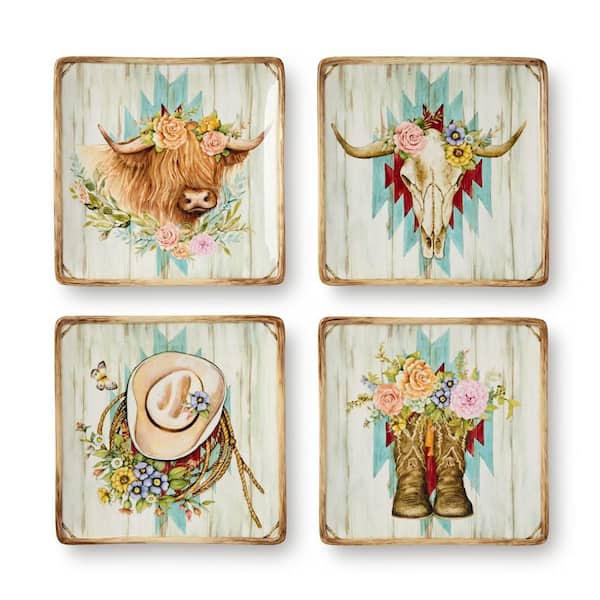 Certified International Rosewood Multi-Colored Salad Plate (Set of 4)