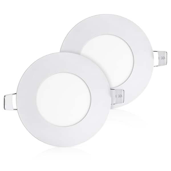 TYCOLIT 3.34 in. x 3.34 in. 300 Lumens Integrated LED Panel Light, 4000K (2-Pack)