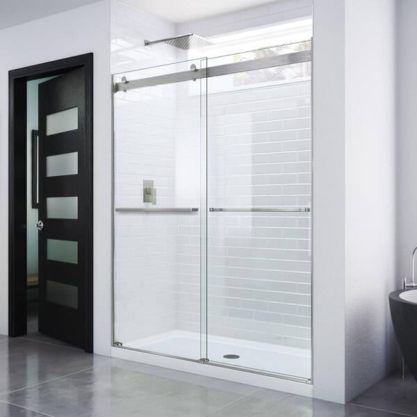 Semi Frameless Sliding Shower Door, Home Depot Bathtub Glass Doors Installation