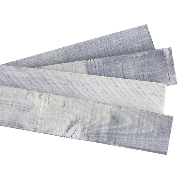 Unbranded 1/2 in. x 4 in. x 4 ft. Poplar Weathered Board (8-Pack)