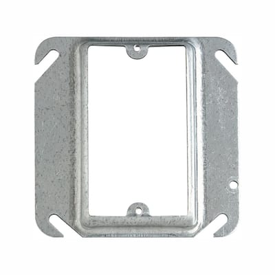 Steel City 4 in. Metal 2-Gang 2.3 cu. in. Square Pre-Galvanized Mud ...