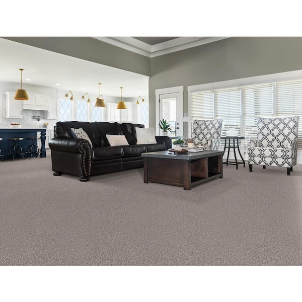 Columbus II - Pebble - Gray 74.9 oz. SD Polyester Texture Installed Carpet