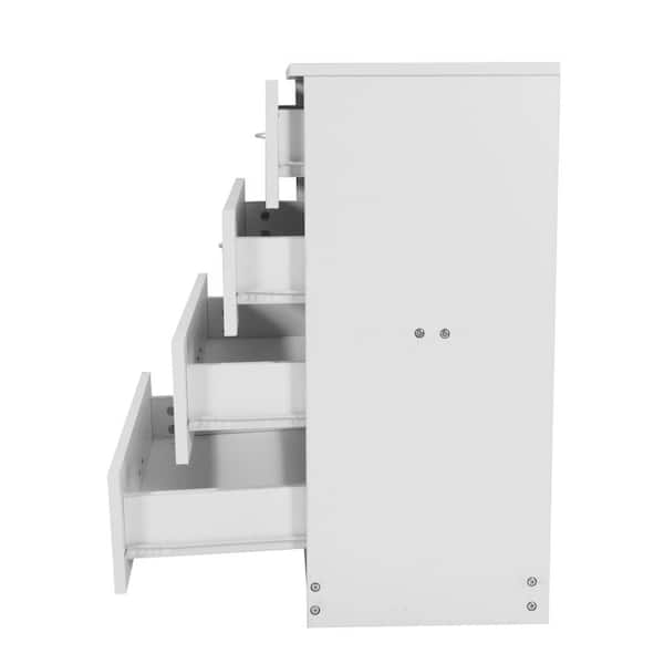 4-Drawers White Simple Chest of Drawers 26 in. W x 28.7 in. H