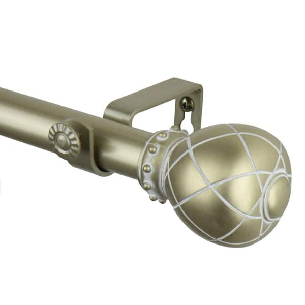 Rod Desyne Supreme 160 in. - 240 in. Adjustable 1 in. Dia Single Curtain Rod in Light Gold