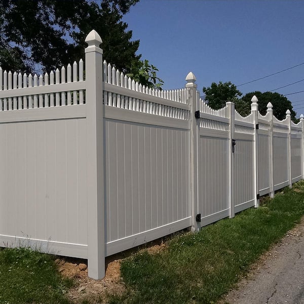 Weatherables Halifax 6 ft. H x 8 ft. W Tan Vinyl Privacy Fence Panel Kit