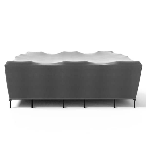 Patio Table and Chair Set Cover - Durable and Water Resistant Outdoor Furniture Cover - Large - Grey