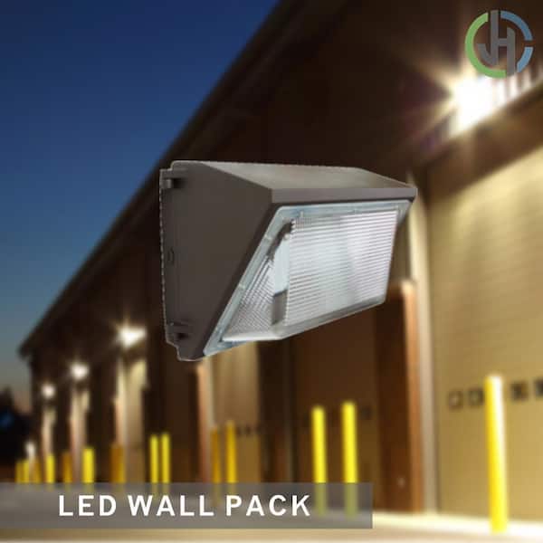 J&H LED Equivalent Integrated LED Outdoor Dimmable Wall Pack Light, 11500 Lumens 5000K JH-RWP100W-27R - The Home Depot