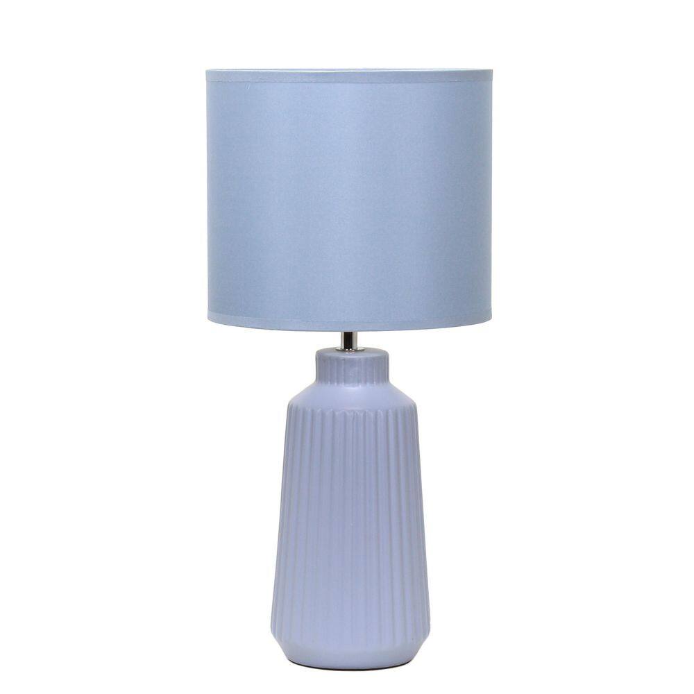 15.94 Grooved Ceramic Table Lamp, Slate Base with Fabric Shade for Entryway or Living Room price history on PriceWatchPro