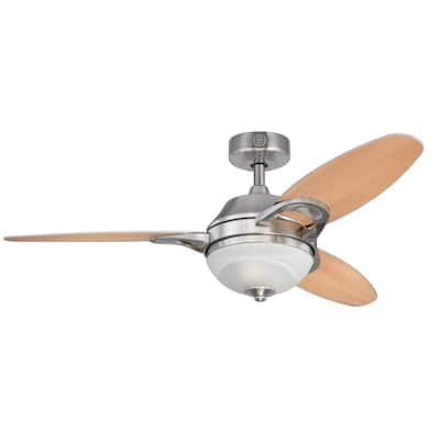 Arcadia 46 in. LED Brushed Nickel Ceiling Fan with Light Kit and Remote Control