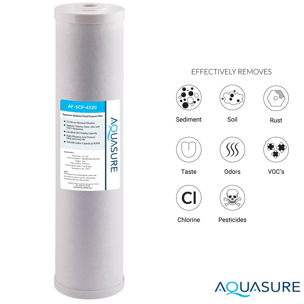 Aquasure Fortitude Blue and White Whole House Water Filtration System