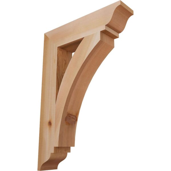 Ekena Millwork 3.5 in. x 26 in. x 18 in. Western Red Cedar Thorton Traditional Smooth Bracket