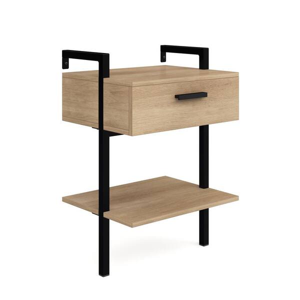 12 in. Square Black 27 in. Tall Square Wood End Table with Drawer and Shelf  VTTFT0099BK - The Home Depot