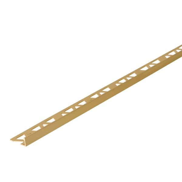 Brushed Gold Anodized 1.13 in. W x 96 in. L Aluminum 1/2 in. Tile Edge Trim